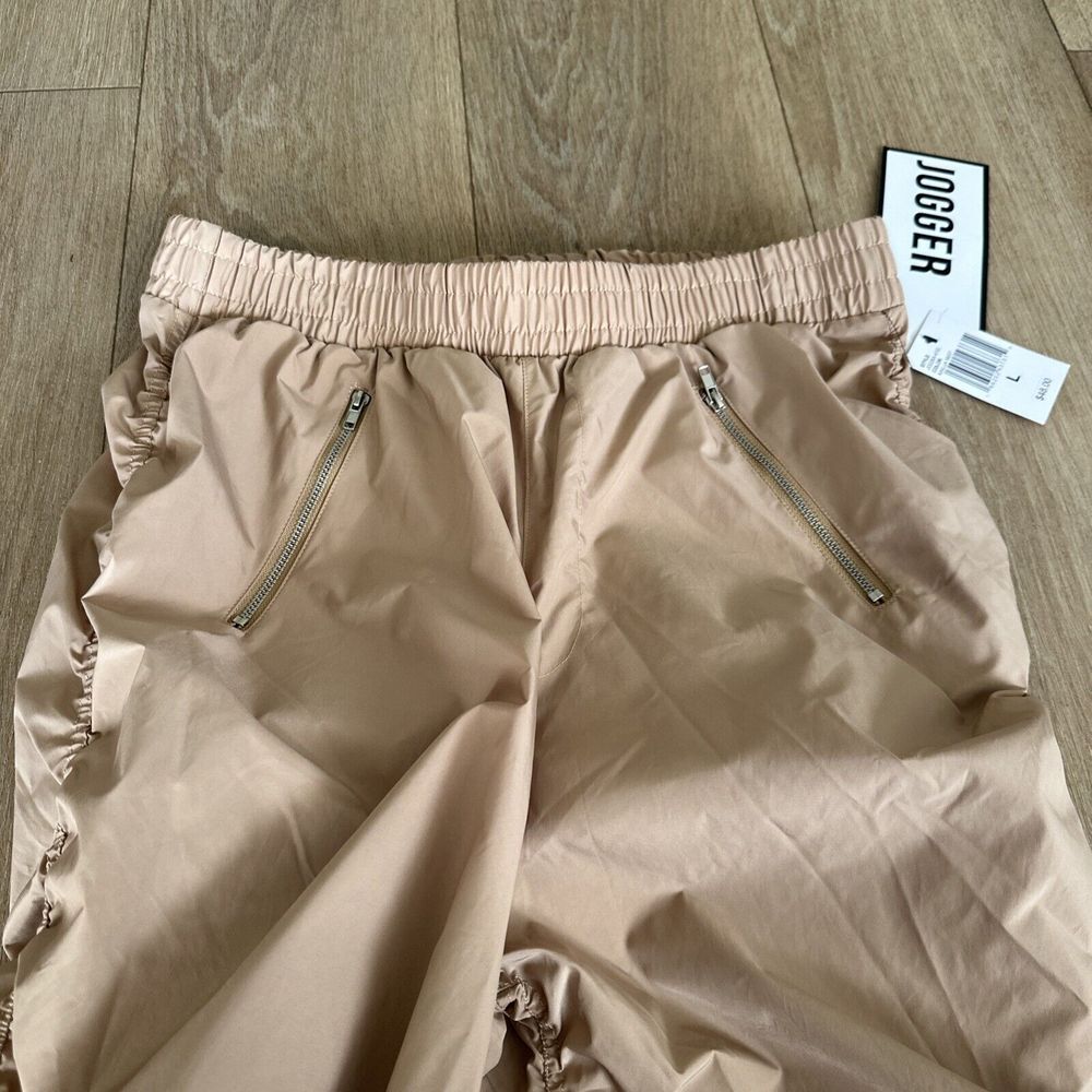 Almost Famous Junior's Ruched Leg Jogger Kailua Mist Zipper Pockets‎ Large NEW - Picture 2 of 10